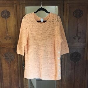 J. Jill Light Orange Off-the-Shoulder Sweater
